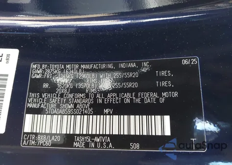 2025 Toyota Grand Highlander Hybrid Limited Max from USA, damaged, VIN 5TDADAB59SS021405